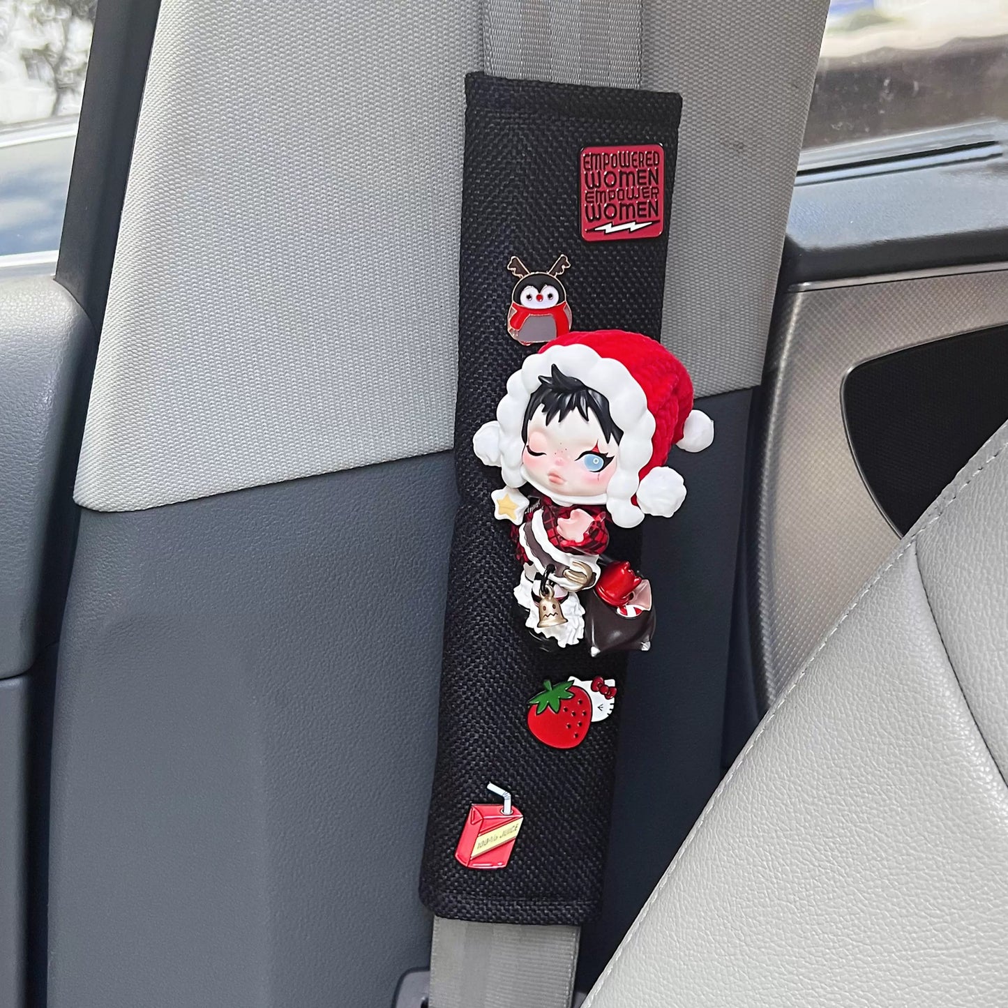 Snack Babe Fries & Pizza Girl Seat Belt Cover