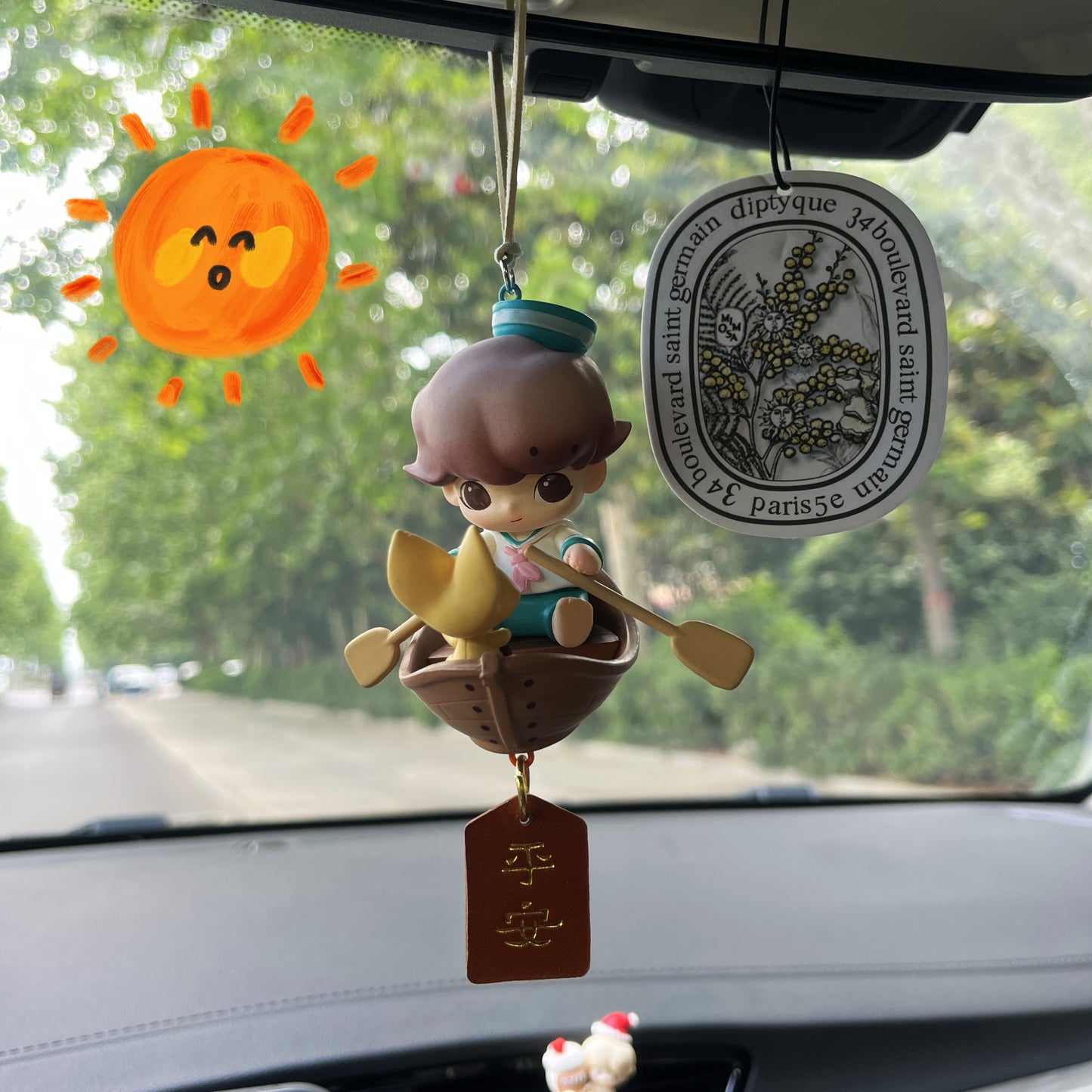 Dimoo-Inspired Car Mirror Hanging Ornament