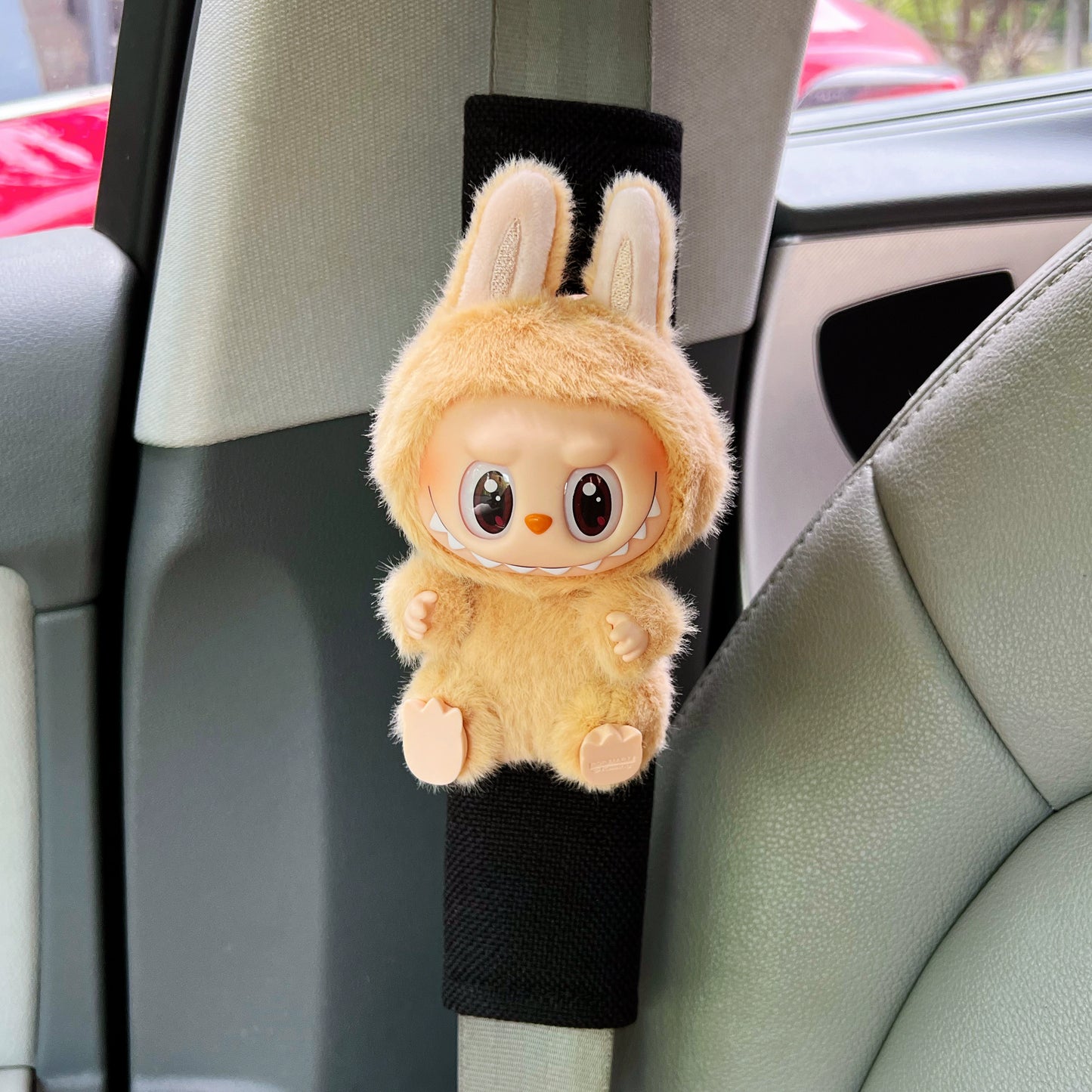 Fluffy Car Shoulder Pad – Bunny Ears Plush Edition