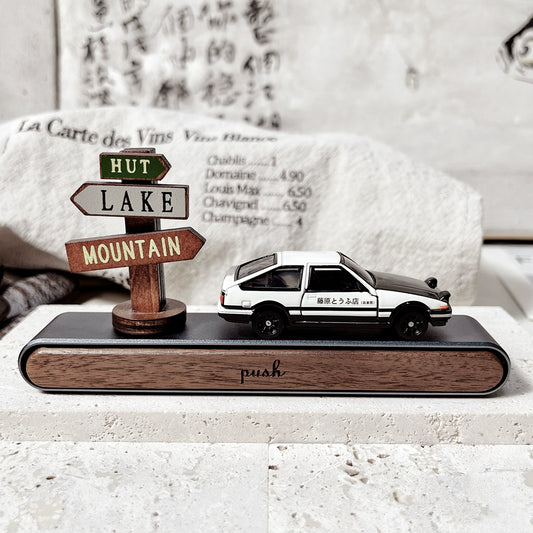 AE86 Trueno Dashboard Model  JDM Drift Car Toy with Vintage Camera & Magnetic Base