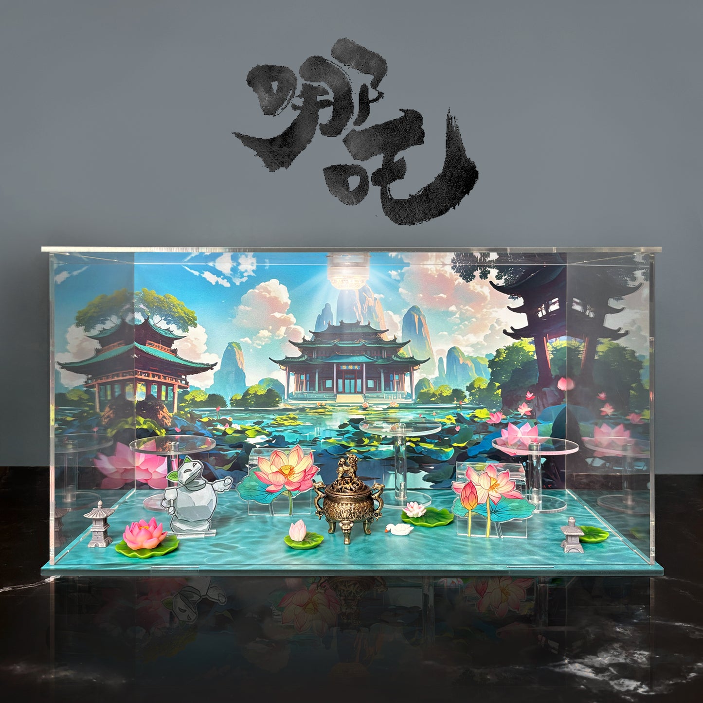Bubble Mart Nezha's Demon Boy Troubled Sea Natural Bond Series Figure Blind Box Scene Display Box Acrylic Rack