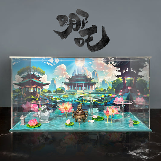 Bubble Mart Nezha's Demon Boy Troubled Sea Natural Bond Series Figure Blind Box Scene Display Box Acrylic Rack