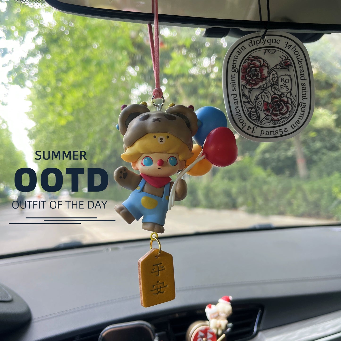 Dimoo-Inspired Car Mirror Hanging Ornament