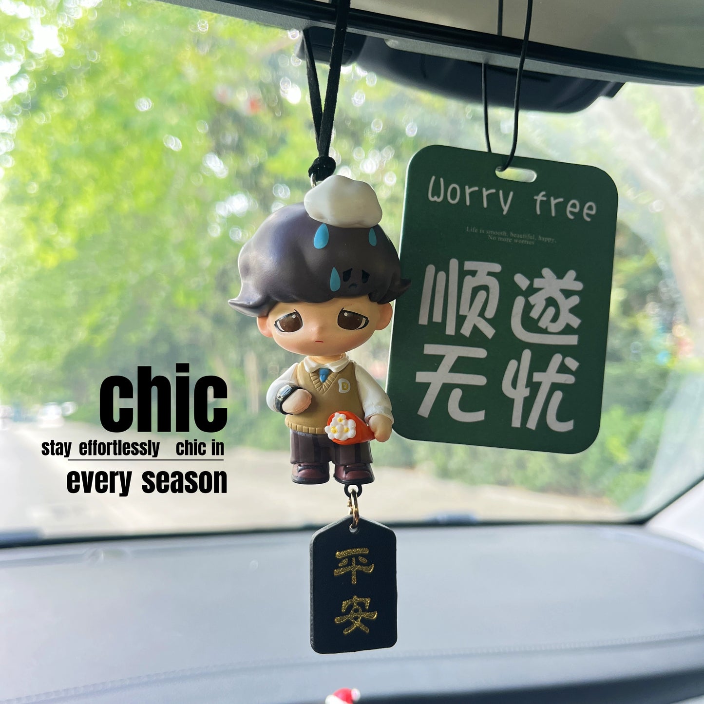 Dimoo-Inspired Car Mirror Hanging Ornament