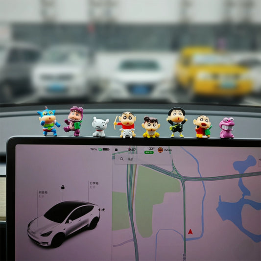 anime cartoon dashboard figures set – mini colorful character decoration for car screen