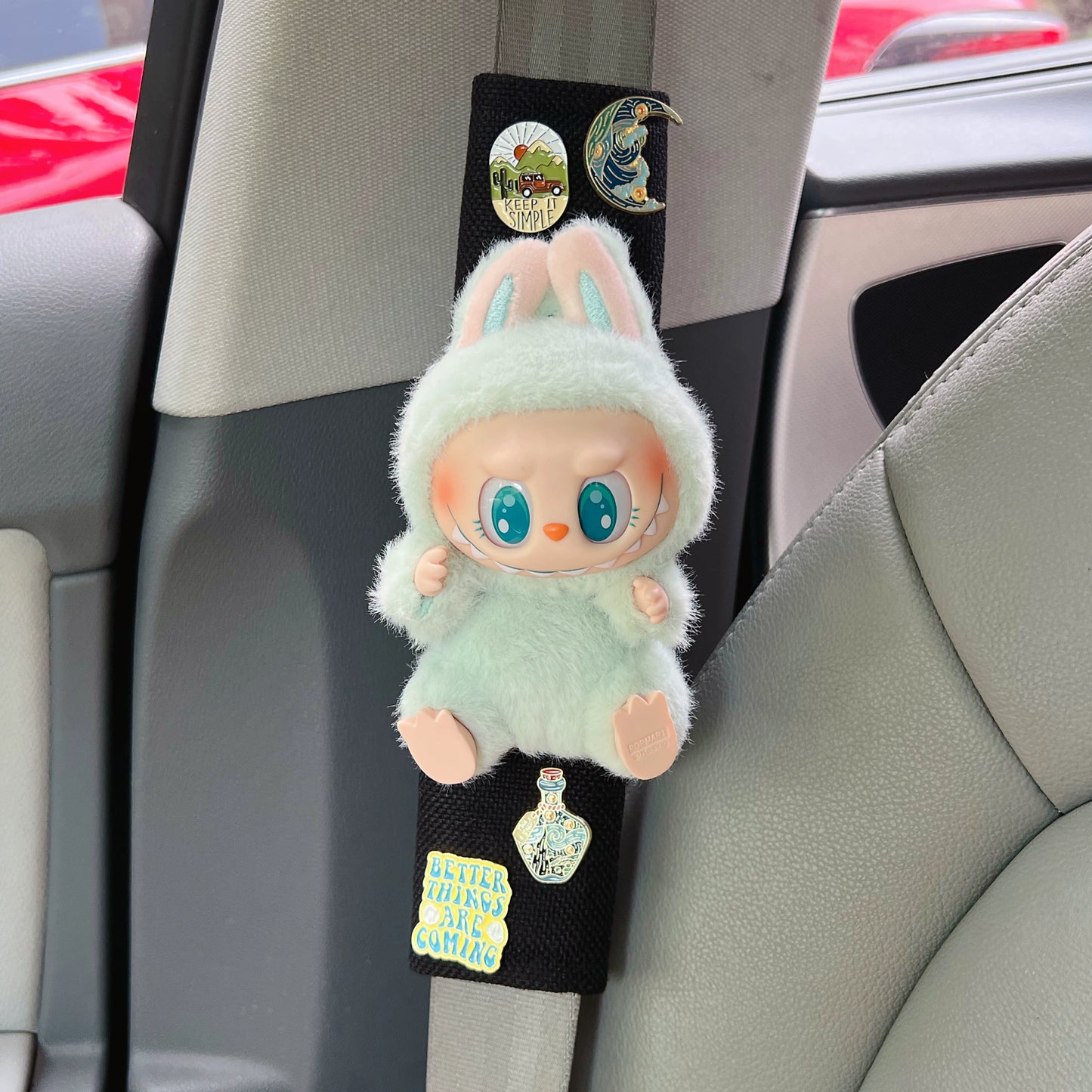 Fluffy Car Shoulder Pad – Bunny Ears Plush Edition