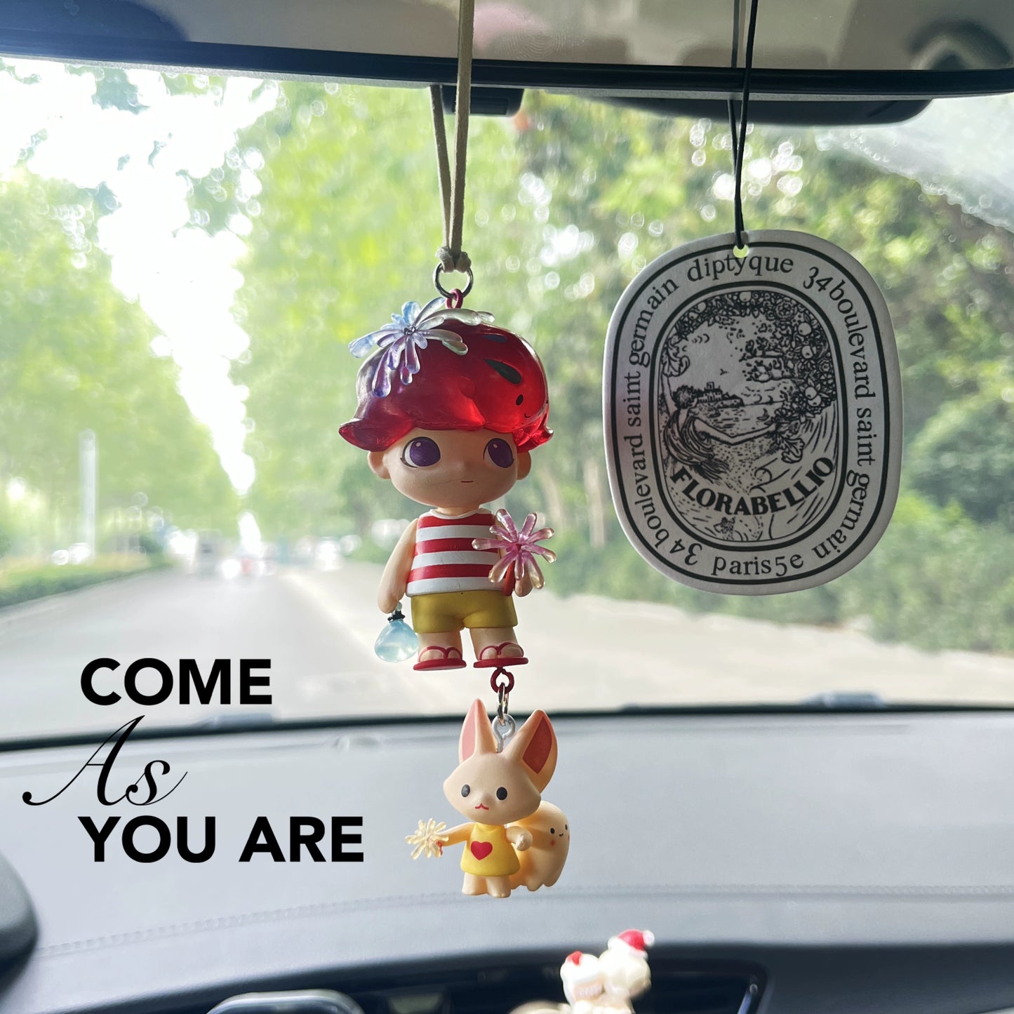 Dimoo-Inspired Car Mirror Hanging Ornament
