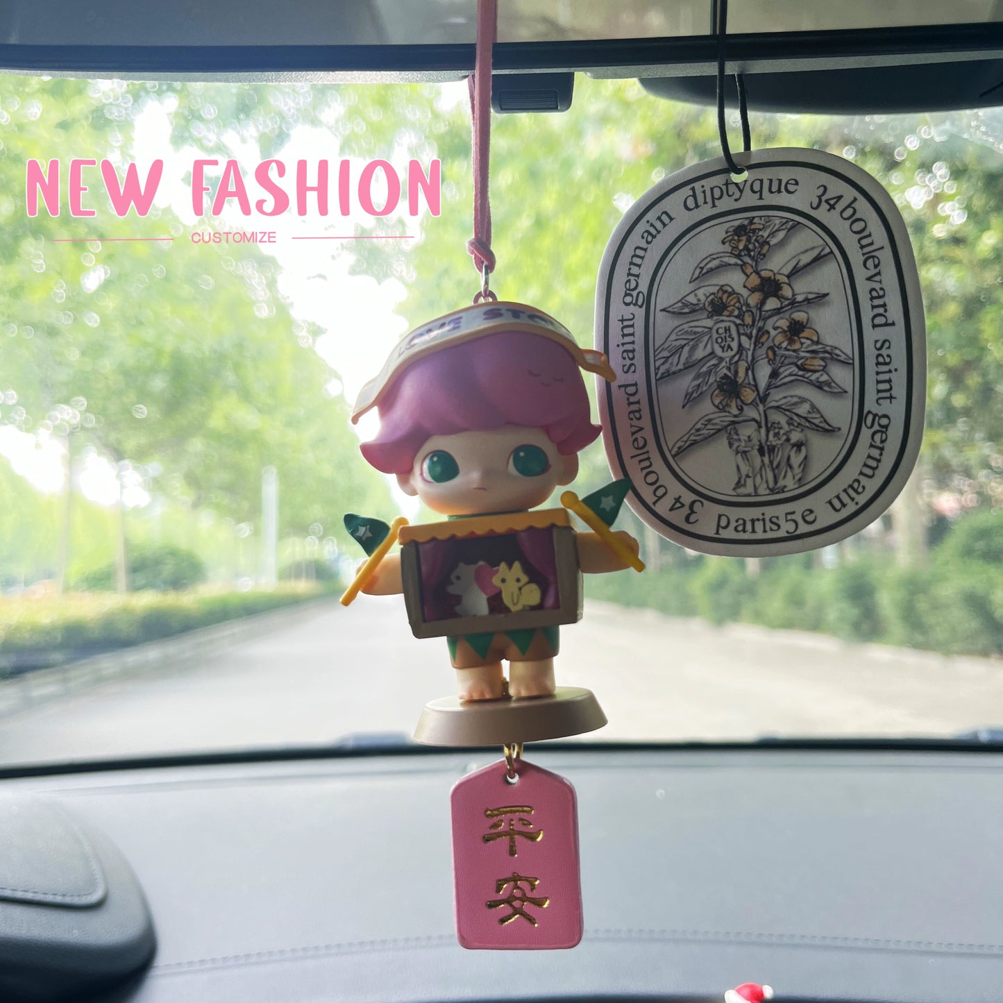 Dimoo-Inspired Car Mirror Hanging Ornament