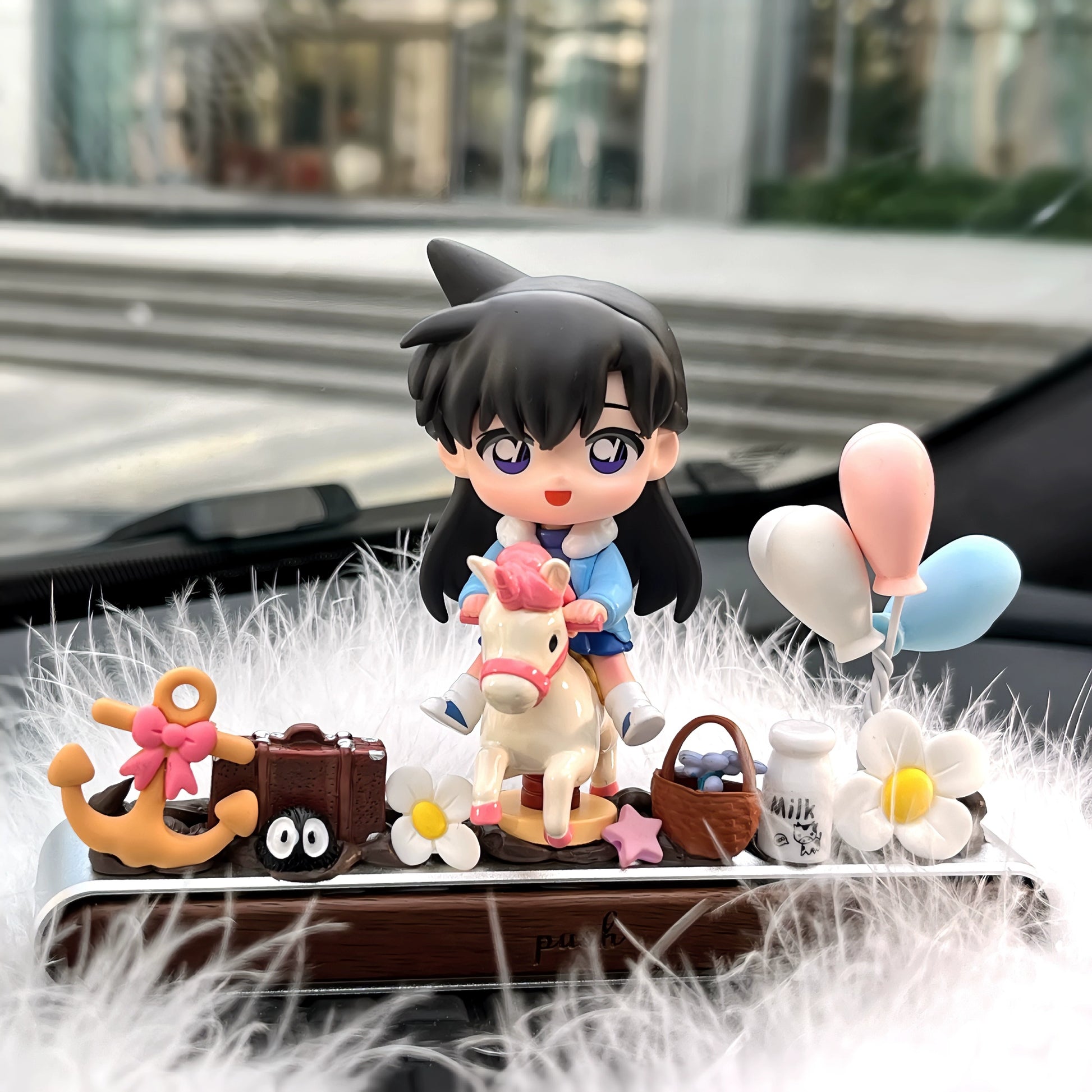Kaido K Phantom Thief dashboard ornament with parking number plate and wooden café base – limited edition