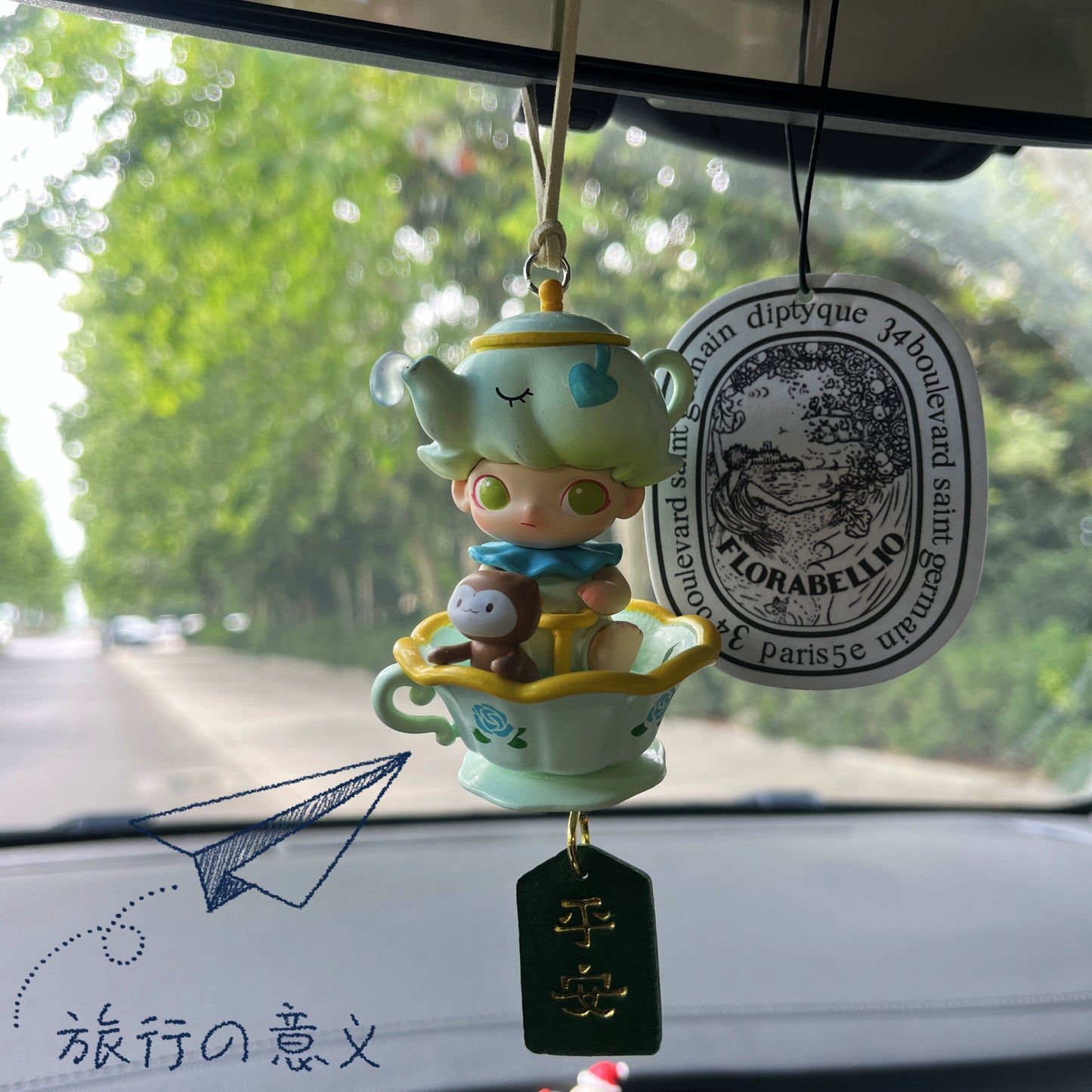 Dimoo-Inspired Car Mirror Hanging Ornament