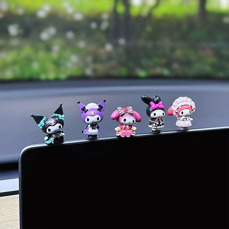 Mini Kuromi & Melody Dashboard Figurines
