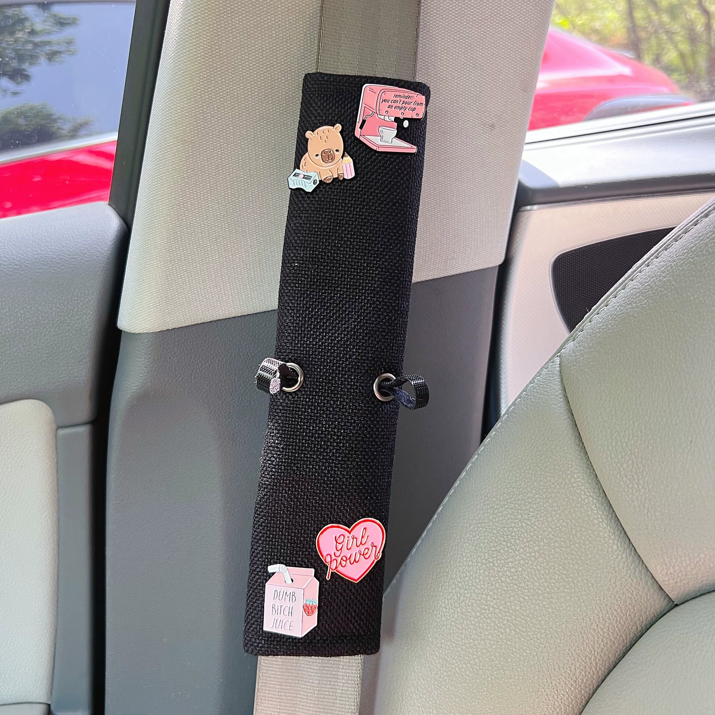 Fluffy Car Shoulder Pad – Bunny Ears Plush Edition