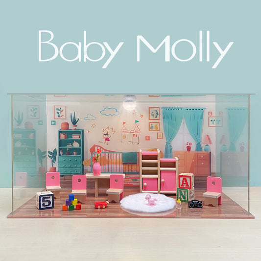 POPMART Bubble Mart BabyMolly When I Was Three Years Old Series Figure Blind Box Scene Storage Display Box