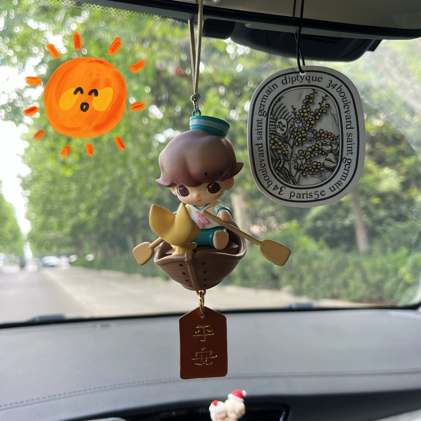 Dimoo-Inspired Car Mirror Hanging Ornament