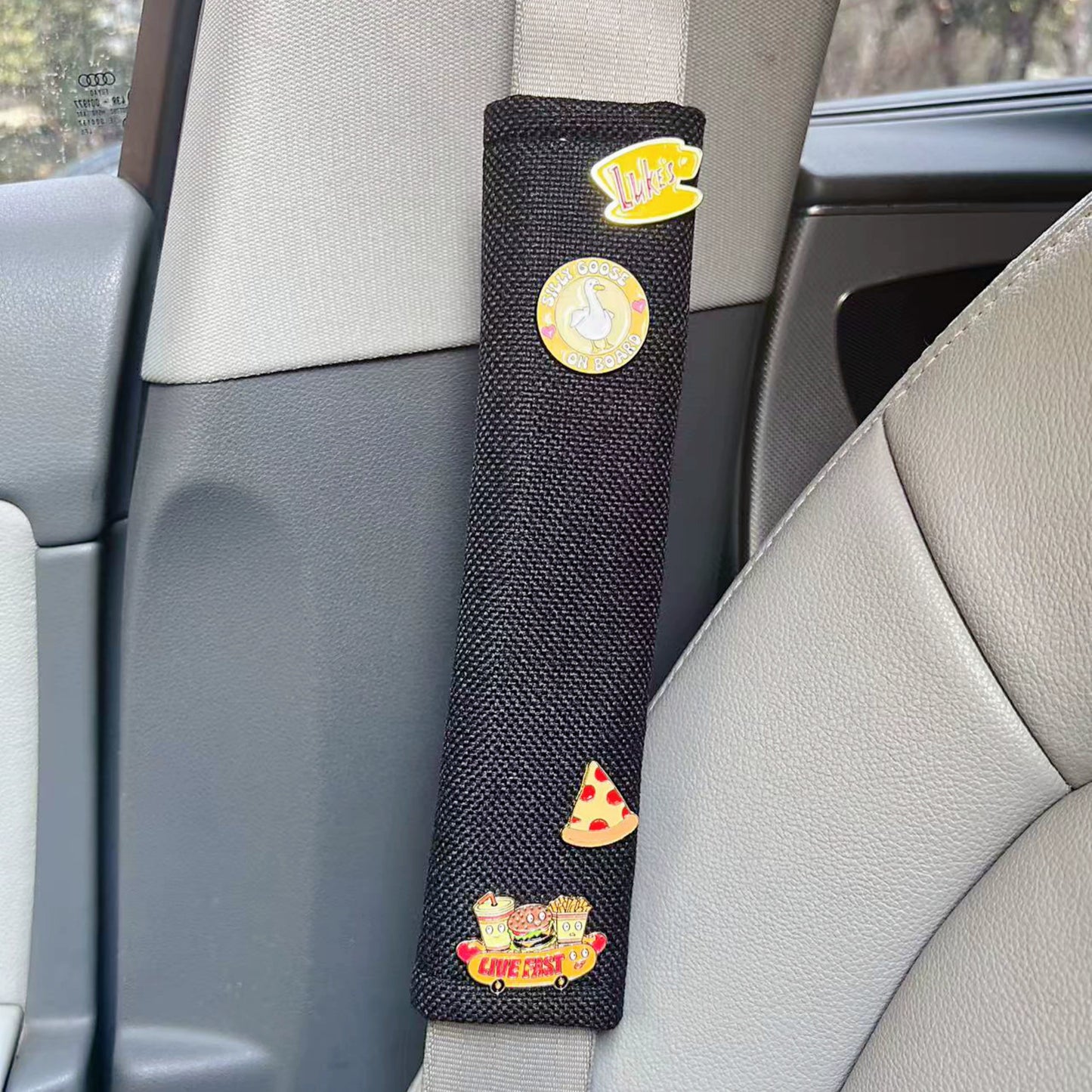 Fluffy Car Shoulder Pad – Bunny Ears Plush Edition