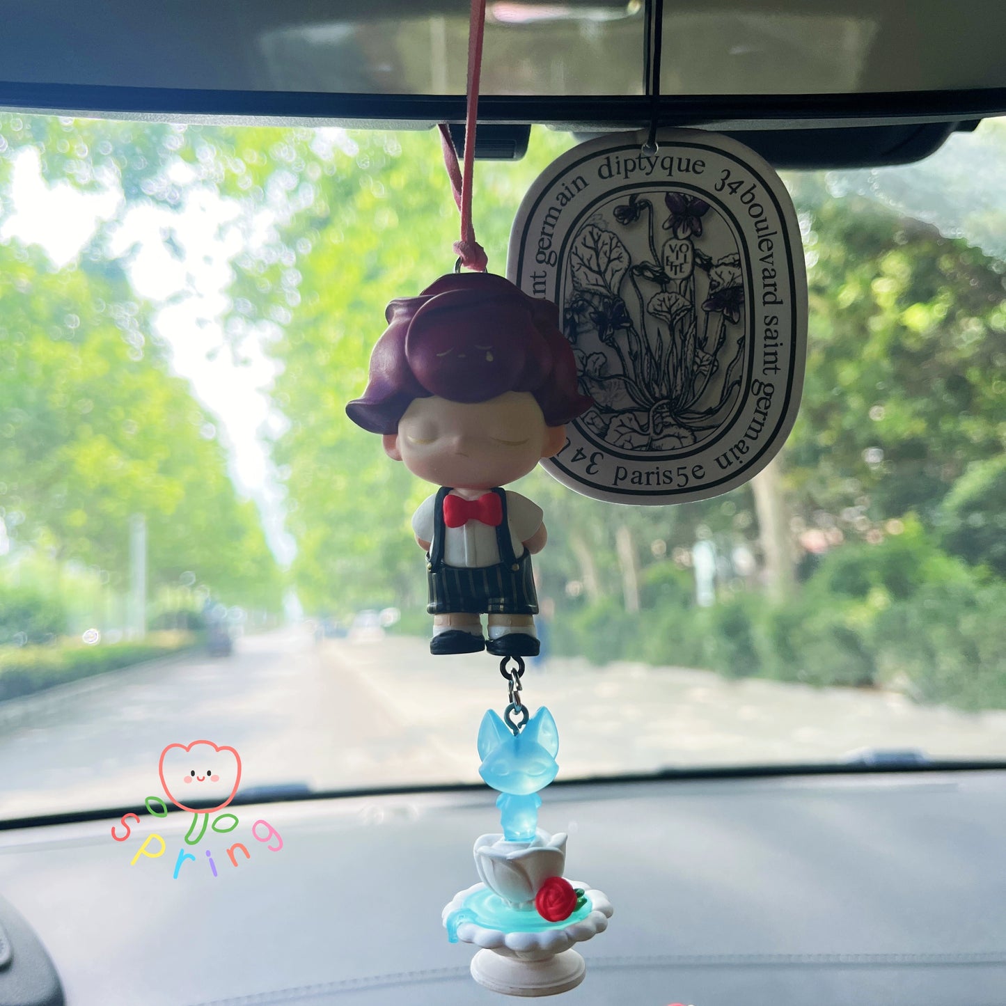 Dimoo-Inspired Car Mirror Hanging Ornament