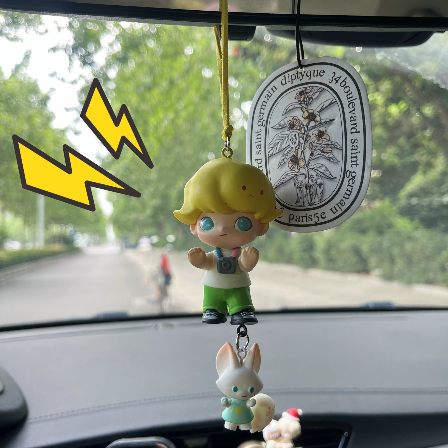 Dimoo-Inspired Car Mirror Hanging Ornament