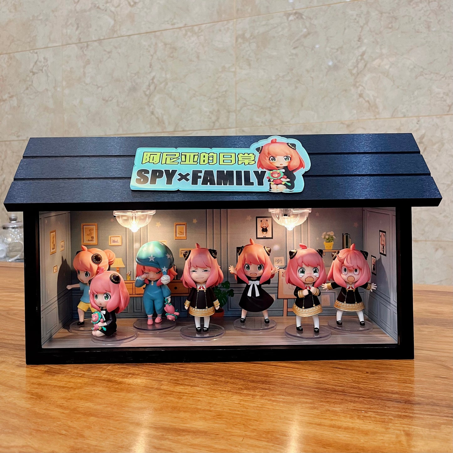 Pop Mart style anime figure display
