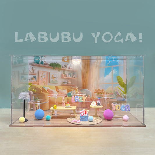 BUBBLE MART LABUBU THE MONSTERS LAZY YOGA SERIES BLIND BOX DISPLAY BOX ACRYLIC