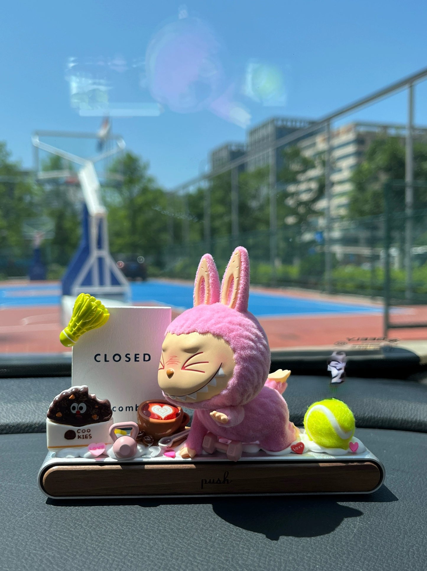 pop mart inspired blue bunny collectible decor