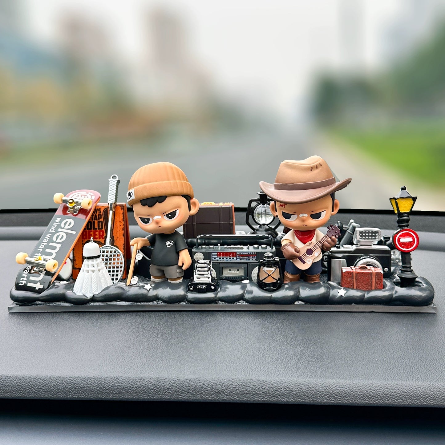 Lavubu™ Retro Bar Set – Limited Edition Dashboard Figurine with Two Kubo Boys and Mini Props